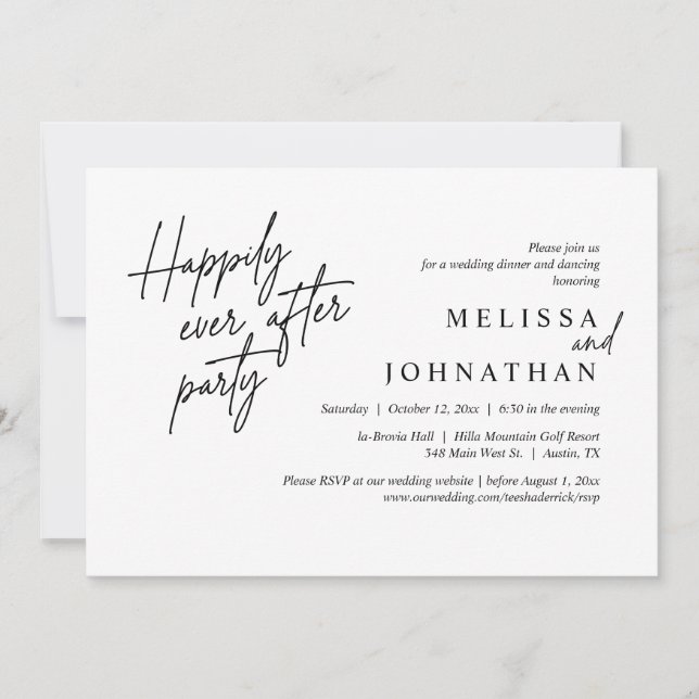 Invitación Afortunadamente Después De Una Cena Fiesta, Modern (Anverso)