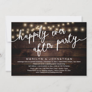 Invitación Afortunadamente Después De Una Cena Fiesta Y Rústi