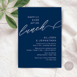 Invitación Afortunadamente después del almuerzo, Boda Navy Bl