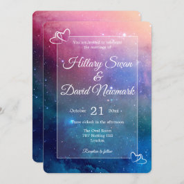 Invitación Afortunadamente Después Del Boda De Nebula Rosa