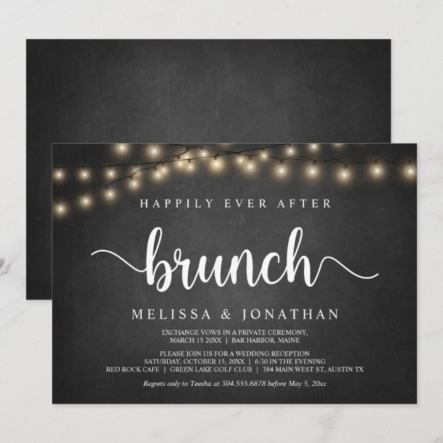 Invitación Afortunadamente Después Del Brunch, La Luz De Las  (Anverso / Reverso)
