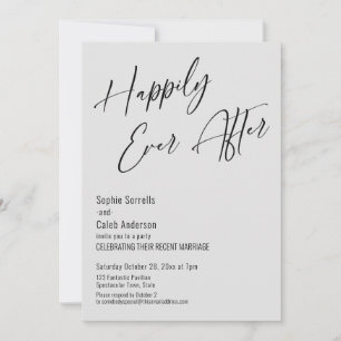 Invitación Afortunadamente Después Del Elegante Gris Luminoso