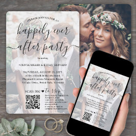 Invitación Afortunadamente Después Del Fiesta QR RSVP 2 Boda