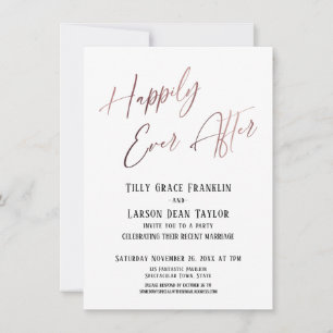 Invitación Afortunadamente después del Rosa Fiesta de Boda El