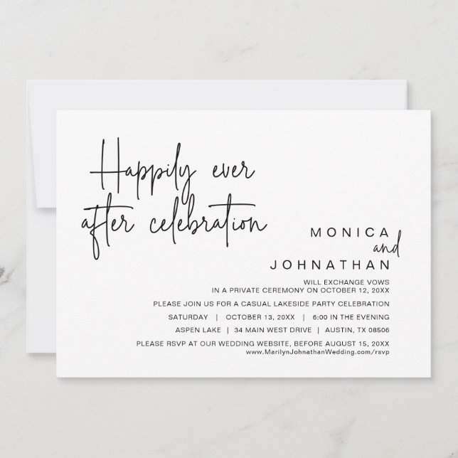 Invitación Afortunadamente, después, la celebración del Boda  (Anverso)