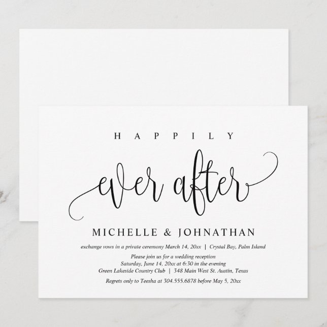 Invitación Afortunadamente, después, la celebración del Boda  (Anverso / Reverso)