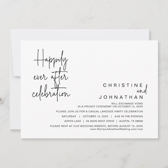 Invitación Afortunadamente, después, la celebración del Boda  (Anverso)