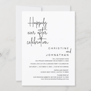 Invitación Afortunadamente, después, la celebración del Boda 