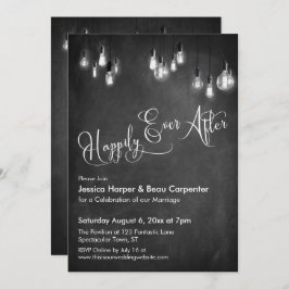 Invitación Afortunadamente, Edison Ights, Chalkboard