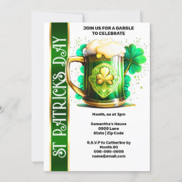 Invitación Afortunadamente, el trébol de champán de cerveza i