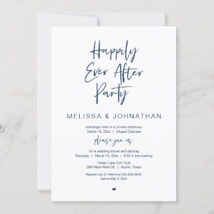 Invitación Afortunadamente, Fiesta de Cena Boda Elopement