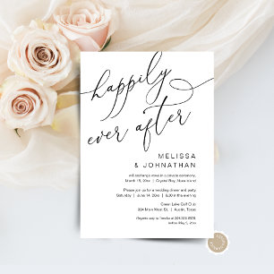 Invitación Afortunadamente, Fiesta de Cena Boda Elopement
