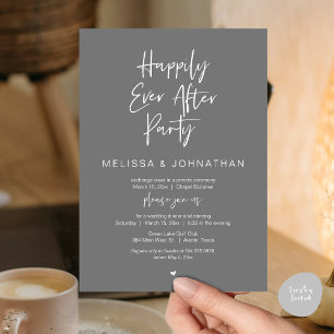 Invitación Afortunadamente, Fiesta de Cena Boda Elopement
