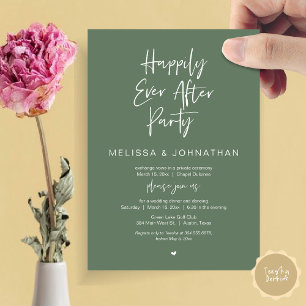 Invitación Afortunadamente, Fiesta de Cena Boda Elopement