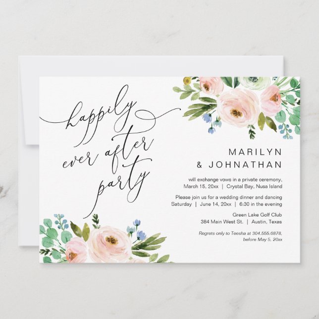 Invitación Afortunadamente Siempre Después De Fiesta, Éxito,  (Anverso)