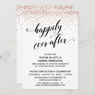 Invitación Afortunadamente, siempre los corazones Script Copp