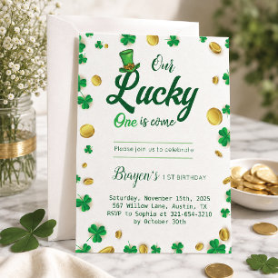 Invitación Afortunadito – Baby Shower del Día de San Patricio