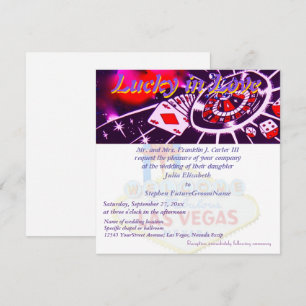 Invitación Afortunado Boda de Las Vegas