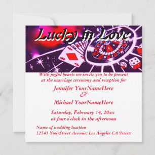 Invitación Afortunado Boda de Las Vegas