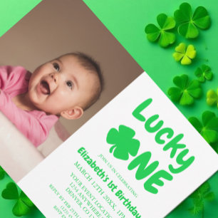 Invitación Afortunado Cumpleaños 1º Día de San Patricio