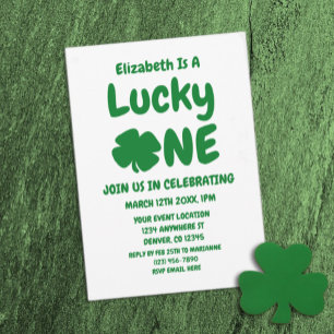 Invitación Afortunado Cumpleaños 1º Día de San Patricio