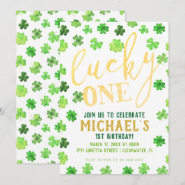 Invitación Afortunado | Cumpleaños 1er Día de San Patricio