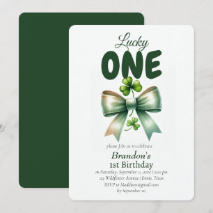 Invitación Afortunado Día Uno St Patricks Primer Cumpleaños