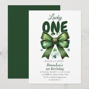 Invitación Afortunado Día Uno St Patricks Primer Cumpleaños