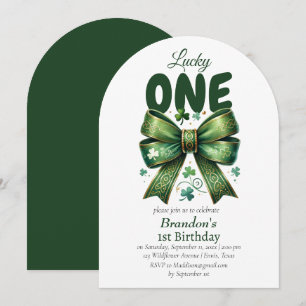 Invitación Afortunado Día Uno St Patricks Primer Cumpleaños
