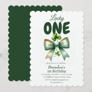 Invitación Afortunado Día Uno St Patricks Primer Cumpleaños