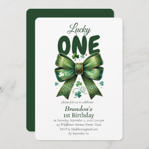 Invitación Afortunado Día Uno St Patricks Primer Cumpleaños