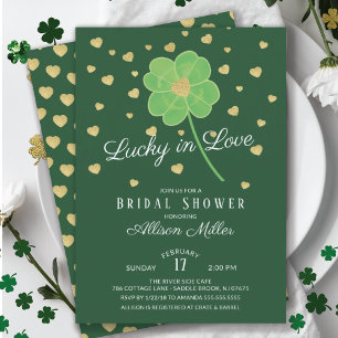 Invitación Afortunado en el amor Clover Bridal Shower