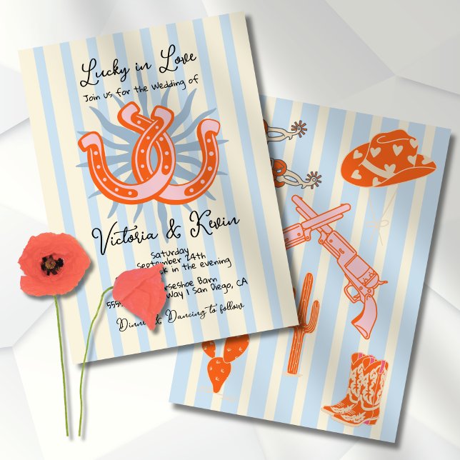 Invitación Afortunado en el amor Cowboy Boda occidental de he (Subido por el creador)