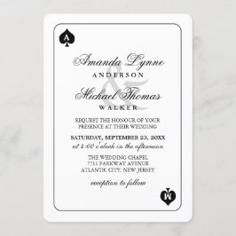 Invitación Afortunado en el amor - Espadas Jugando con tarjet