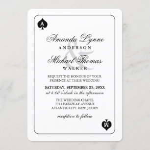 Invitación Afortunado en el amor - Espadas Jugando con tarjet