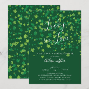 Invitación Afortunado en el amor Shamrock Bridal Shower