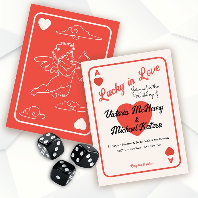 Invitación Afortunado en el Boda Ace de cartas de amor (Subido por el creador)