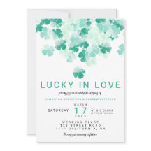 Afortunado en el clover verde enamorado boda de St