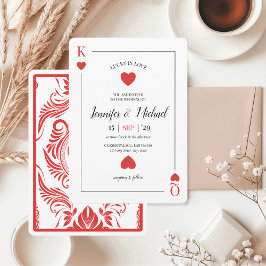 Invitación Afortunado en jugar con cartas de amor Boda de Las
