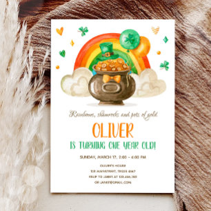 Invitación Afortunado One St. Patrick's Day Boy primer cumple