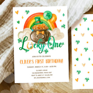 Invitación Afortunado One St. Patrick's Day Boy primer cumple