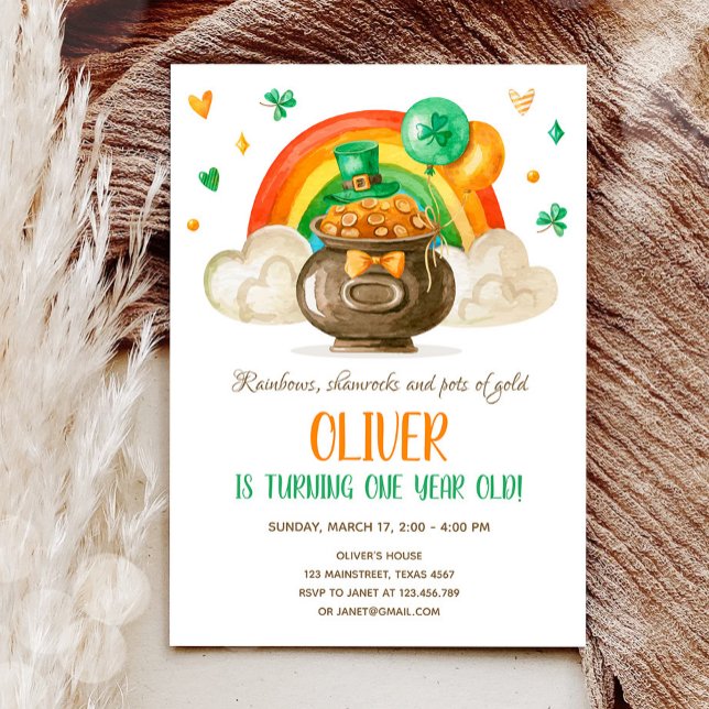 Invitación Afortunado One St. Patrick's Day Boy primer cumple (Subido por el creador)