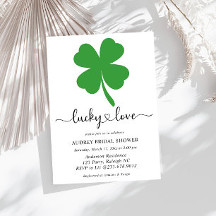 Invitación Afortunado por amar a la novia Shower Green Shamro