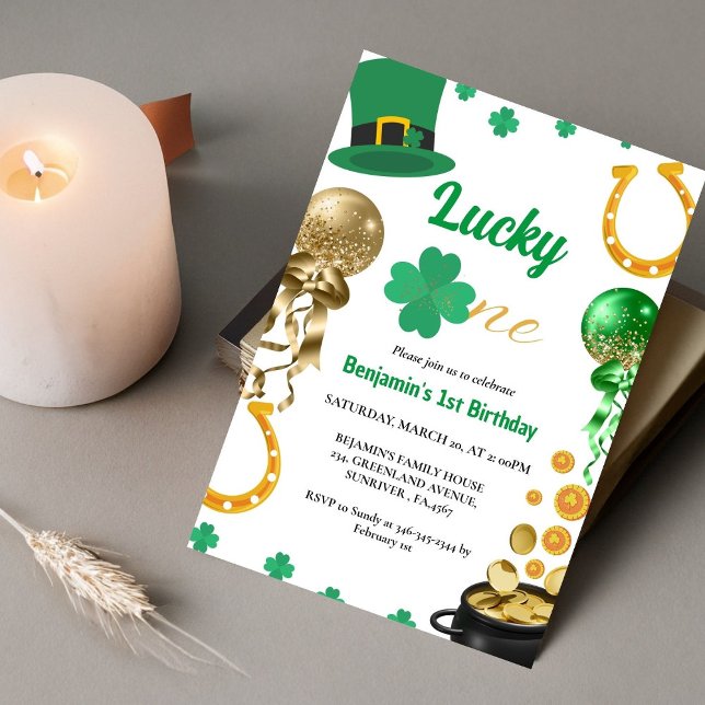 Invitación Afortunado primer cumpleaños, Chica de St Patrick' (Subido por el creador)