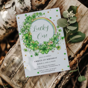 Invitación Afortunado   Primer cumpleaños del Día de San Patr