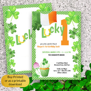 Invitación Afortunado Un Irlandés Temático Primer Partido de 