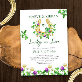Invitación Afortunados en el Amor Ducha de Tréboles y Parejas