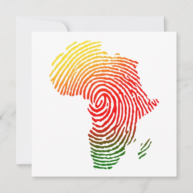 Invitación Africa Finger Print, Black History, Equal Rights, (Anverso)