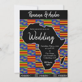 Invitación África inspiró a Kente K48 Boda de África Negra