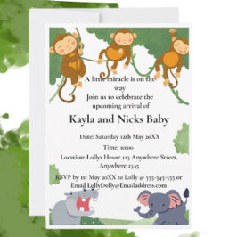 Invitación African Animals Surprise Gender Baby Shower 